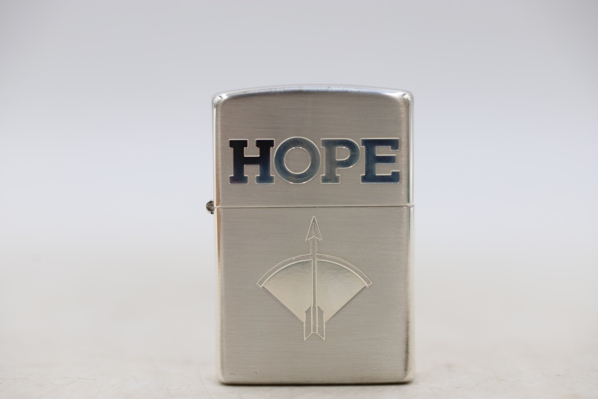 未使用保管品 ZIPPO JT懸賞 HOPE 木箱入り ジッポー ライター シルバー 
