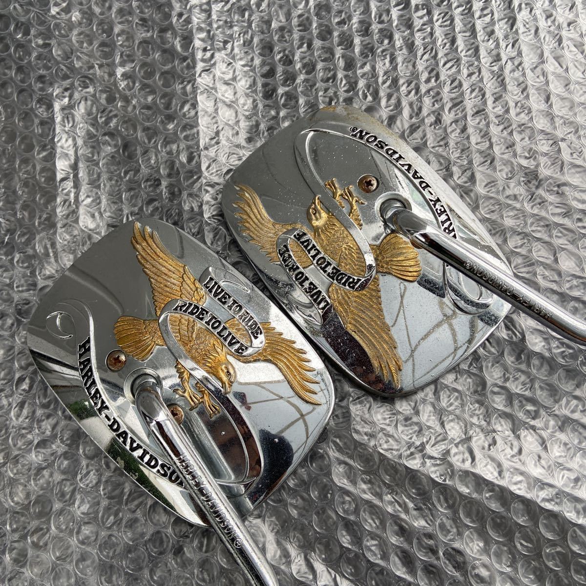 希少 スクエアミラー 美品 ハーレー 純正 ミラー スポーツスター 