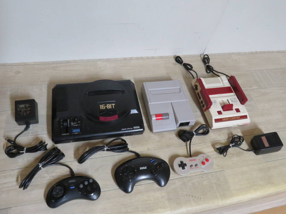 最新作，定番 SEGA セガ メガドライブ本体 HAA-2510 + Nintendo ニューファミコン HVC-101 本体 + ファミコン 本体 HVC-001 / 3台セット まとめ売り(テレビゲーム)｜売買されたオークション情報、yahooの商品情報をアー その他