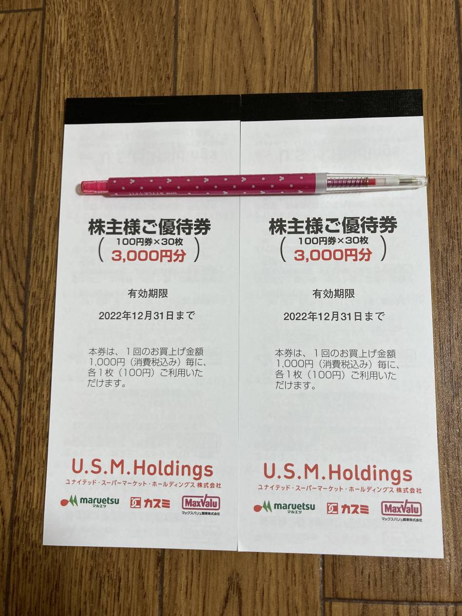 ユナイテッドスーパーマーケット 株主優待券 6 000円分 USM ユナイテッドスーパーマーケット 株主優待券 6 000円分 USM