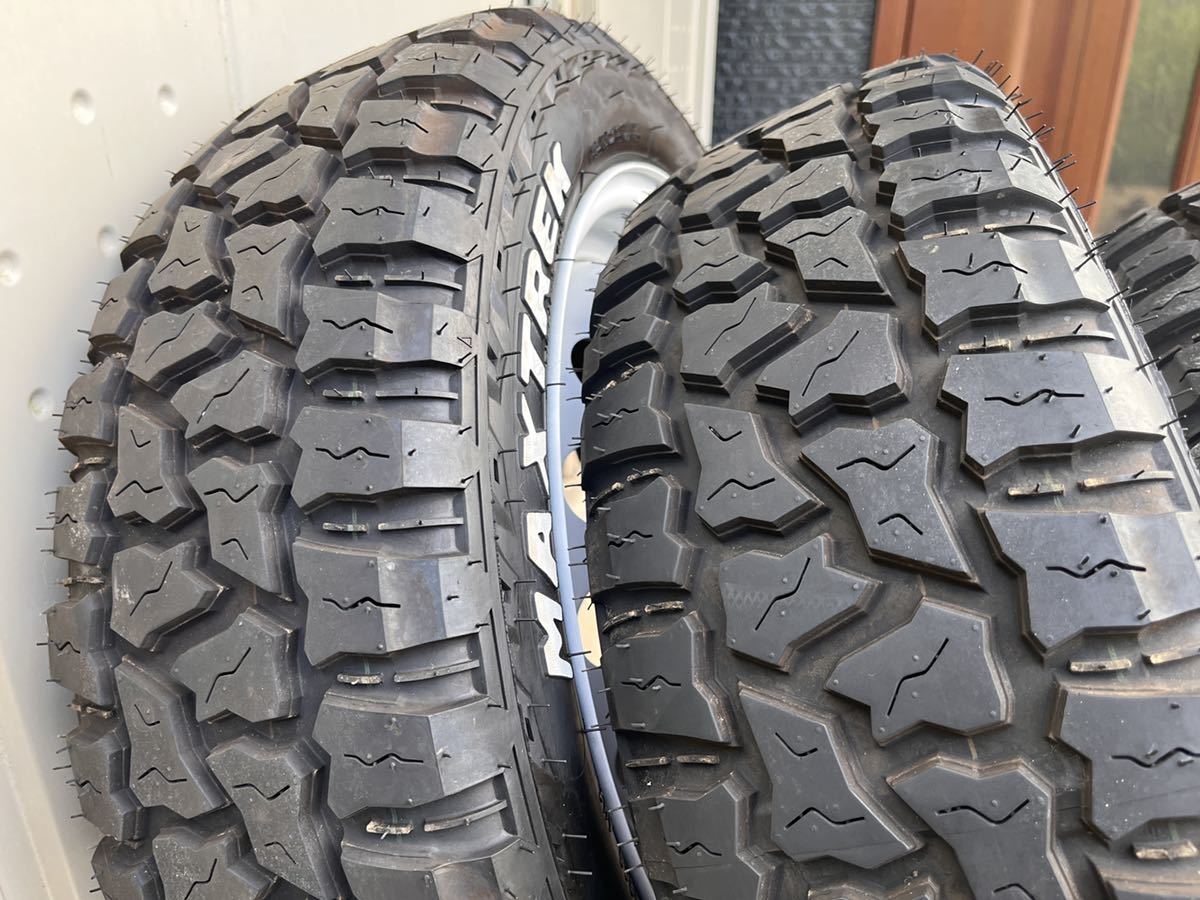 バリ溝 マッドタイヤ 鉄チン 4本セット 165/60r15 スチール ホイール