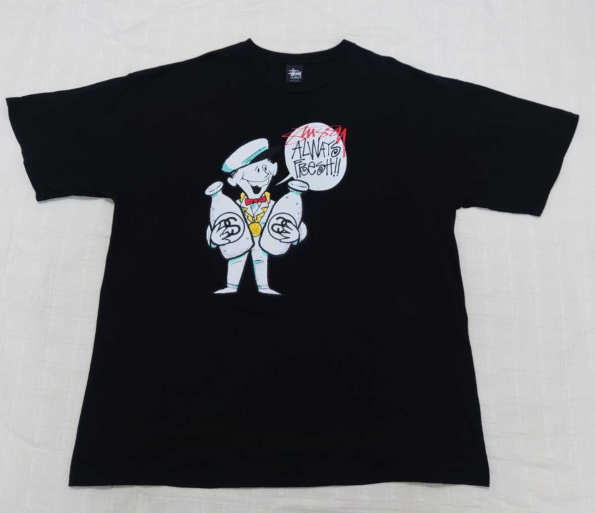 【USED⑥】STUSSY 半袖Tシャツ 黒　BLACK　XXL