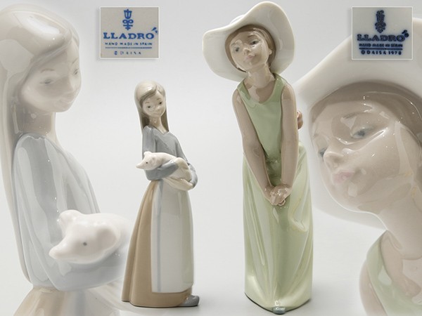 【極美品 無欠損】LLADRO リヤドロ 5009『鏡のまえで』(若草色の少女) 美品 LLADRO リヤドロ 5009 鏡の前で 若草色の少女 フィギュリン 陶器