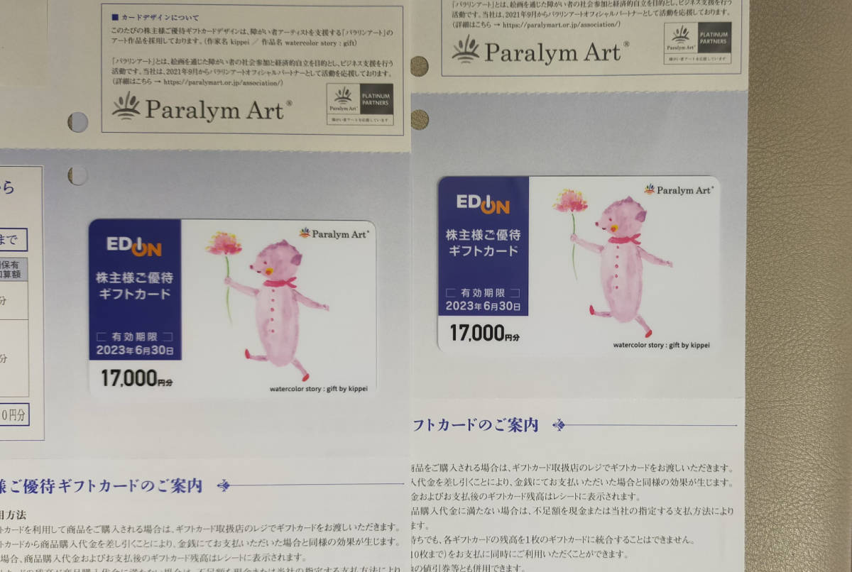 優待券/割引券 34000円分 エディオン 株主優待 EDION 株主優待券