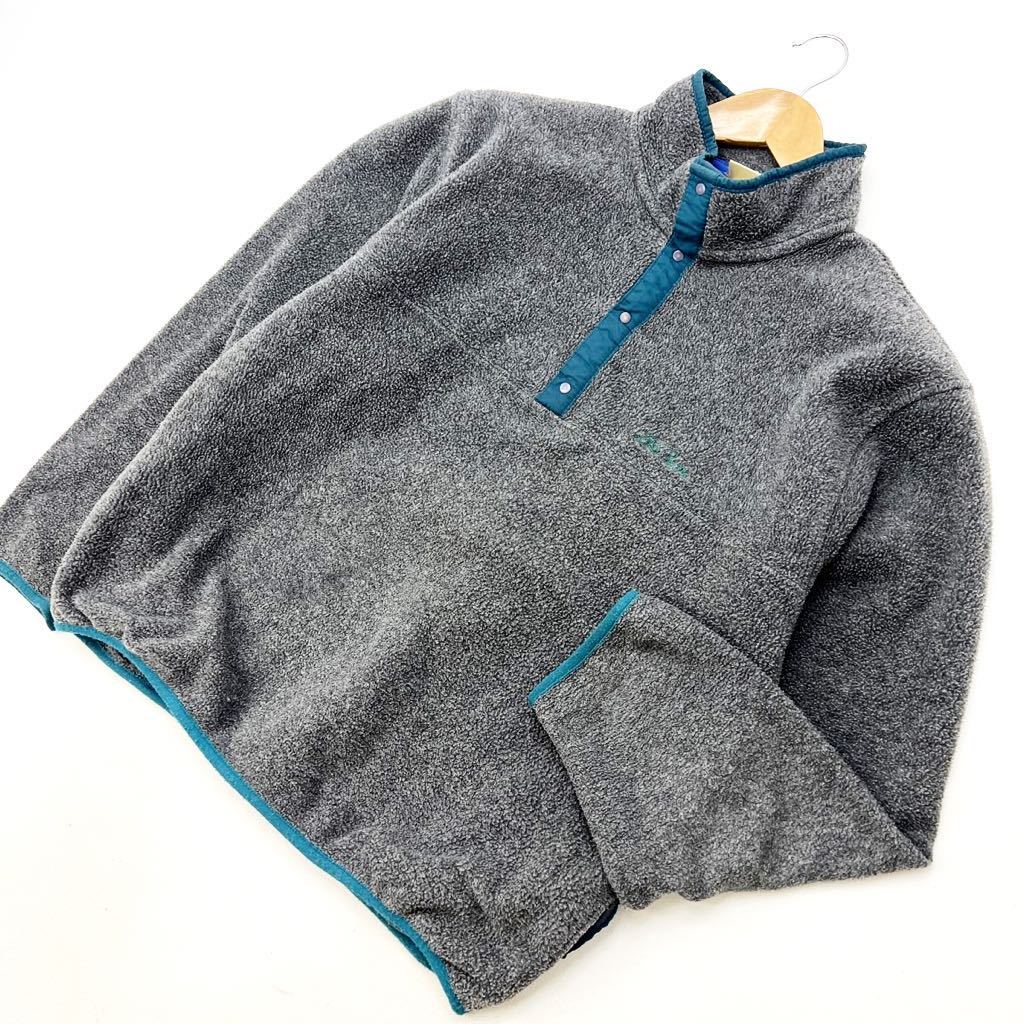 80s ☆ エルエルビーン ☆ L.L.Bean 名作 スナップT フリース ジャケット M相当 グレー シンプル着回し◎ 登山 アウトドア キャンプ■DF124