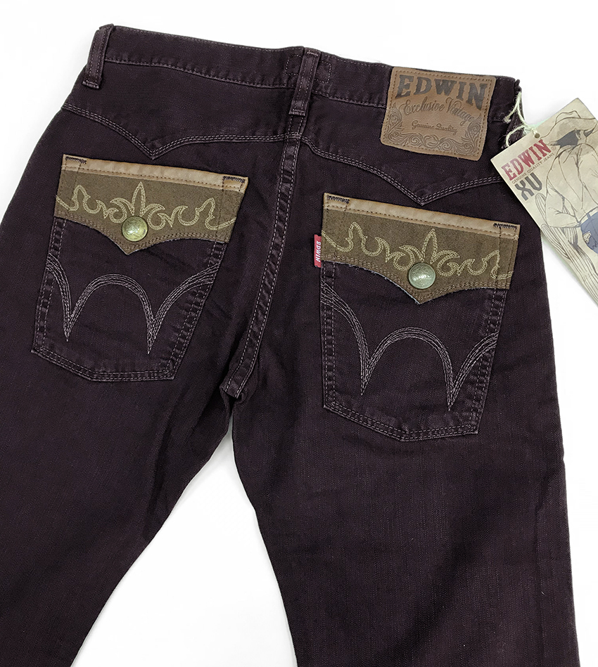 新品/1点のみ■EDWINエドウイン■EXCLUSIVE VINTAGEヴィンテージデニムバーガンディXVS403-131/36■9350円を