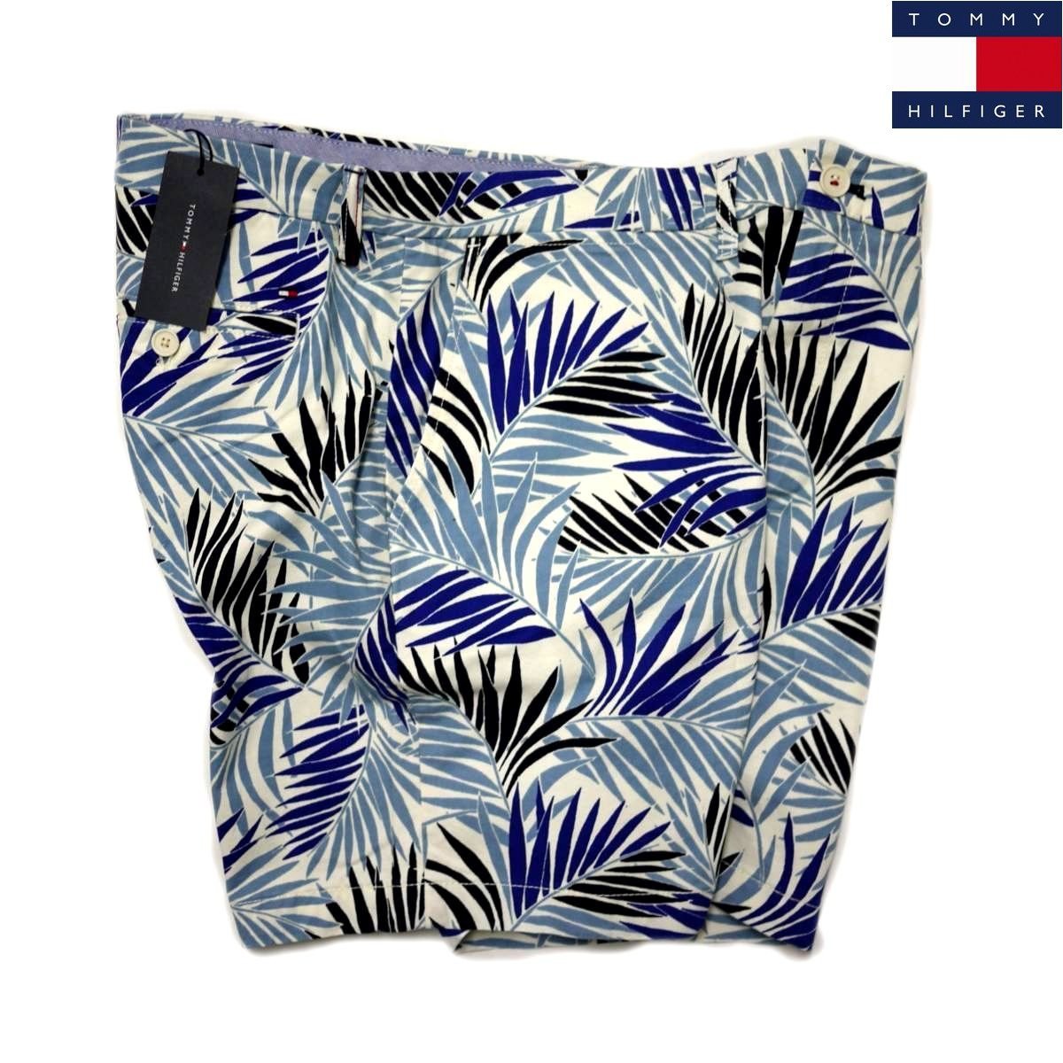 新作入荷，低価 トミーヒルフィガー THFLEX ストレッチ ショートパンツ 38 白青紺 葉柄 ゴルフにも TOMMY HILFIGER USAモデル /fa111(94cm～)｜売買されたオークション情報、yahooの商品情報をアーカイブ公開 - オークフ パンツ、スラックス