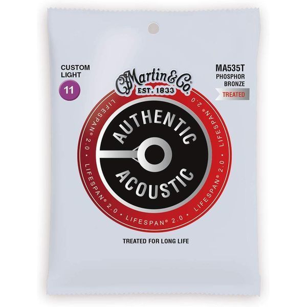 大得価，送料無料MARTIN マーチン MA535T 11-52 AUTHENTIC ACOUSTIC LIFESPAN 2.0/Extra Lightt アコースティックギター弦 5セット メール便(マーティン)｜売買されたオークション情報、yahooの商品情報をアーカイブ公開 - オーク 弦