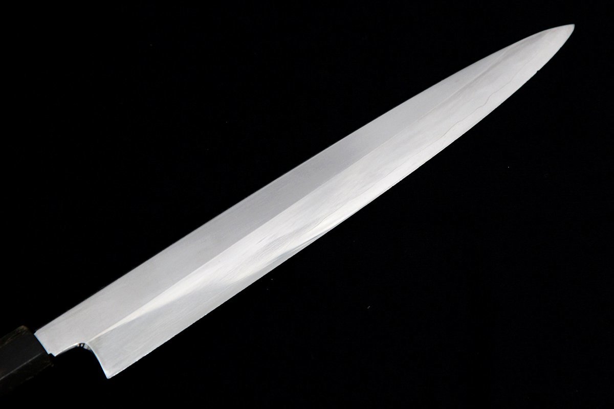 V金10号 霞 柳刃包丁 尺 高級黒檀白水牛八角柄 - 調理器具卸売り