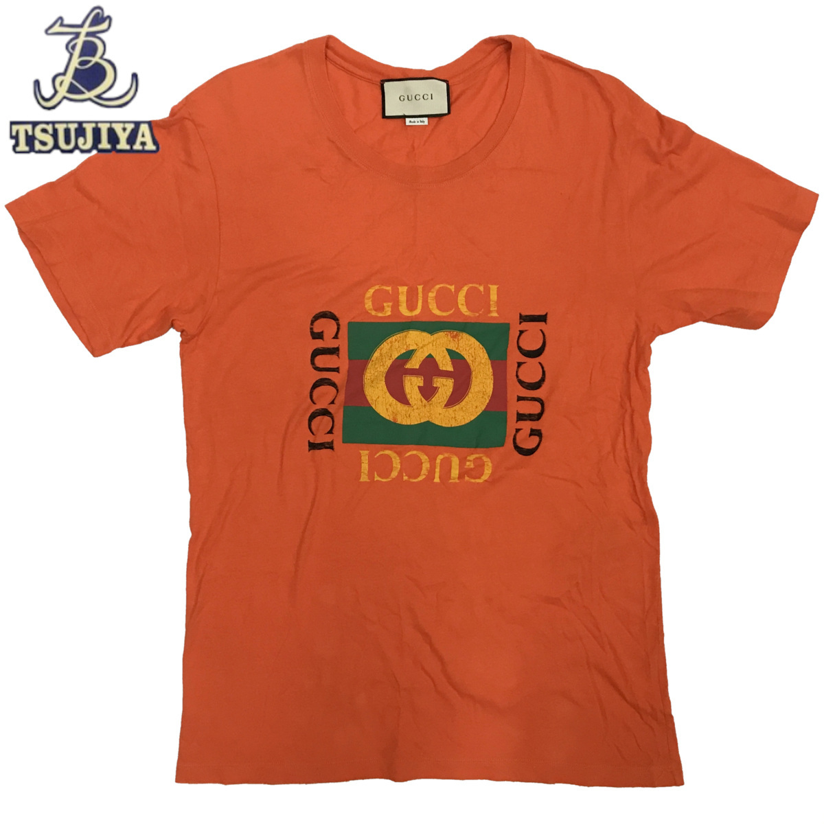 爆買い，100%新品 大幅 GUCCIグッチ ヴィンテージオールド ロゴTシャツ 493117 オレンジ サイズXS AB 辻屋質店A0155(半袖シャツ)｜売買されたオークション情報、yahooの商品情報をアーカイブ公開 - オークファン 男性用