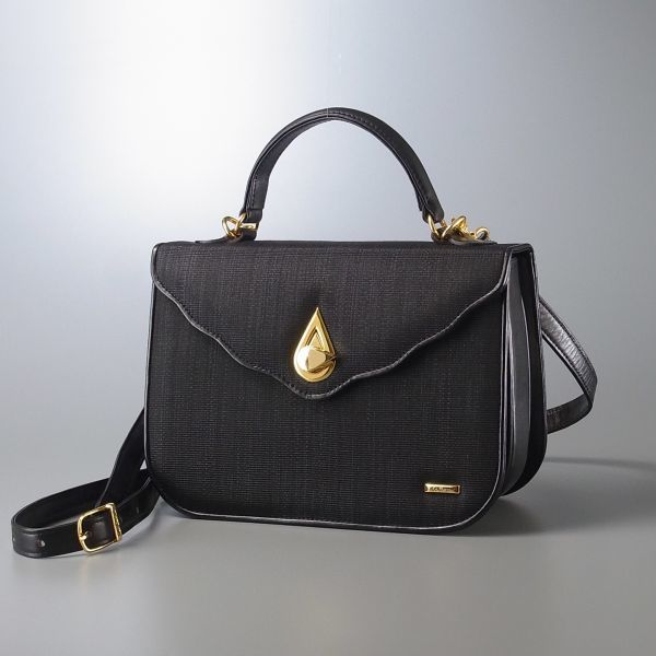  ME0656 LA BORSA ラボルサ 最高級 ホースヘアー/レザー フラップ ショルダー付き ハンドバッグ/鞄 ブラック スカラップ/ティアドロップ(皮革製)｜売買されたオークション情報、yahooの商品情報を その他
