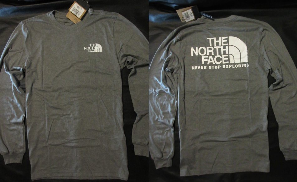 本物正規◆ノースフェイス◆長袖Tシャツ THROWBACK グレー■L■MEDIUM GREY HTR■新品■アメリカ限定 DYY