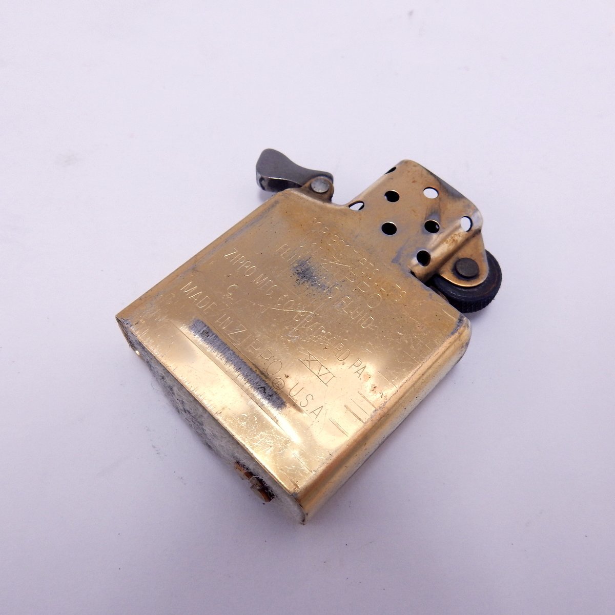 Zippo ジッポー Peace ピース たばこ銘柄 2000年 ネイビーカラー USED