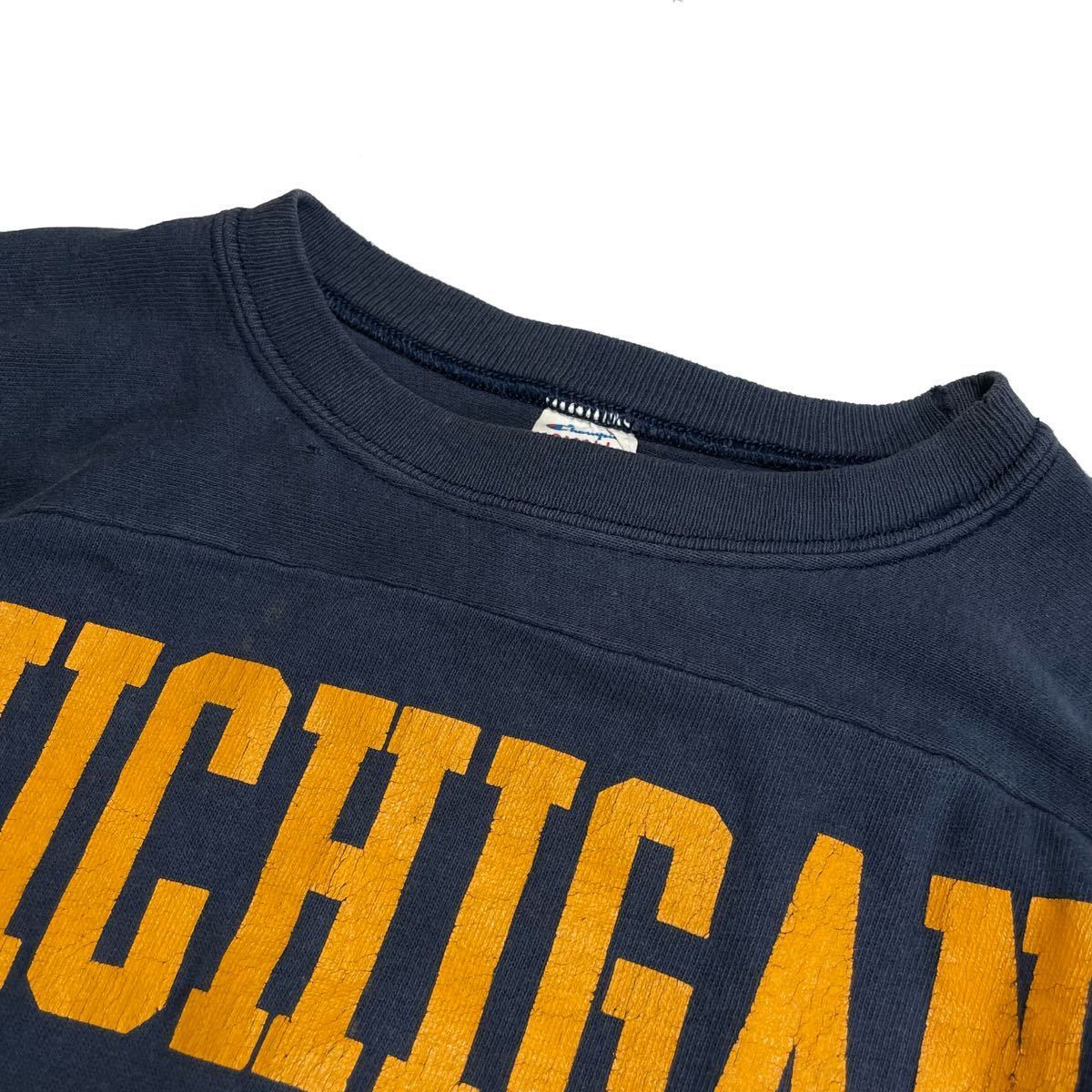 80s チャンピオン 7分袖 フットボールTシャツ 両面プリント 古着 