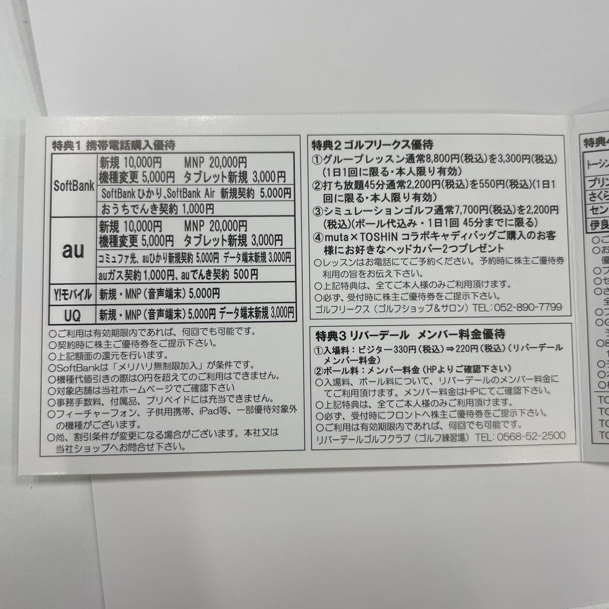 4枚セット トーシン 株主優待 ゴルフ場 平日1ラウンド無料招待券 4枚