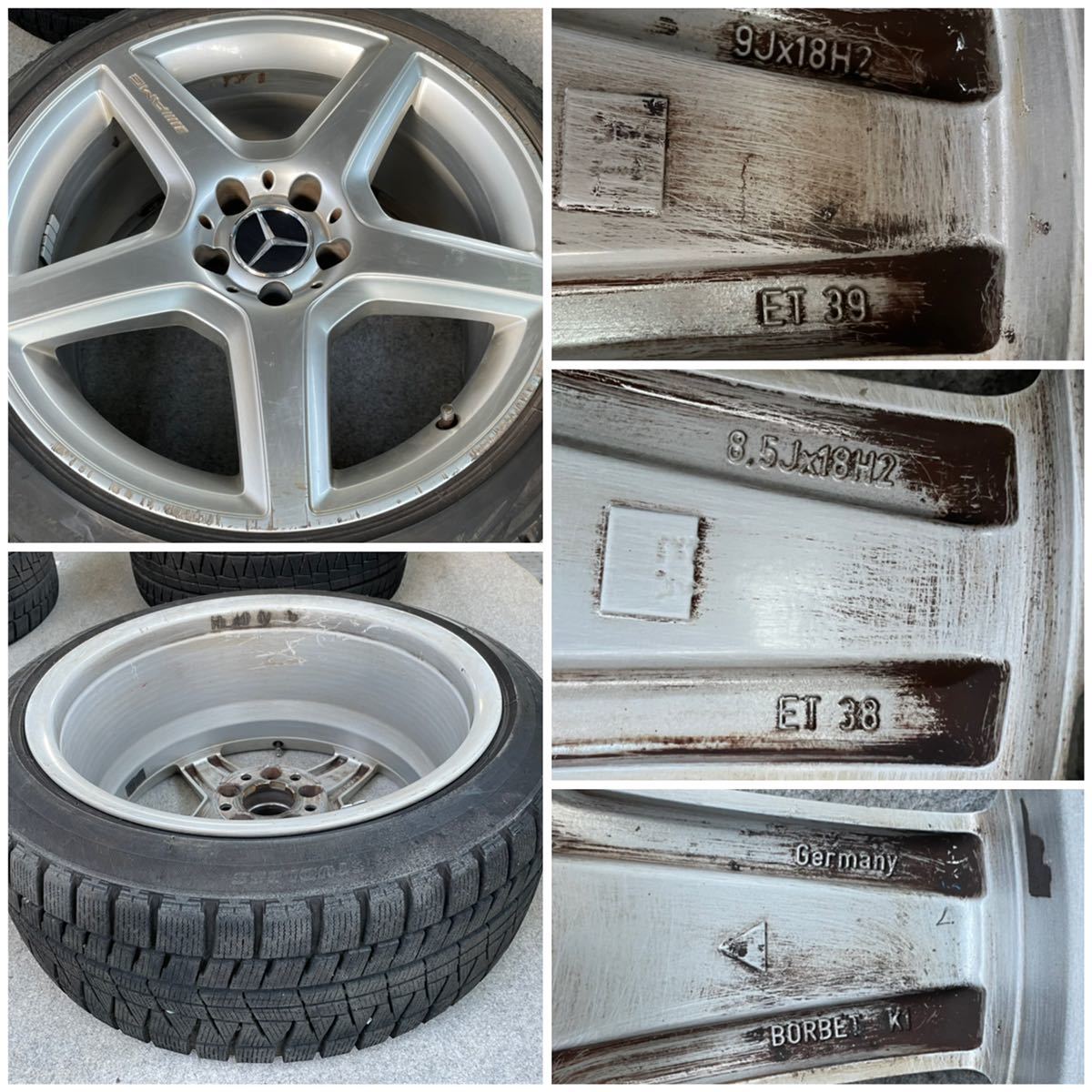 BORBET製。AMG MERCEDES BENZ Eクラス W211 純正18インチ×(8.5J/9J 