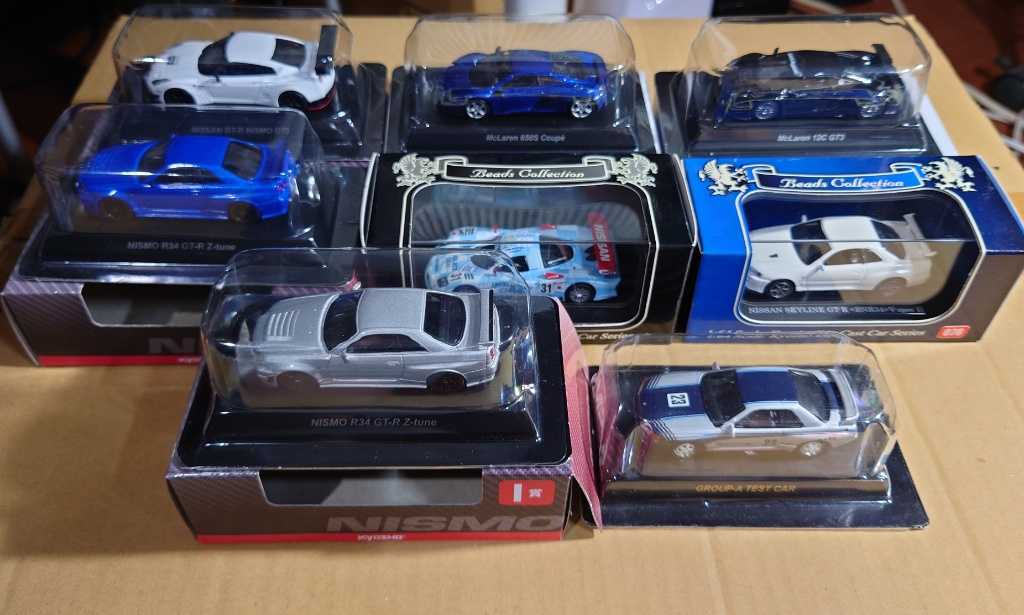 京商 1/64 ミニカー 8台セット 日産 GT-R R390GT1 マクラーレン 650S 