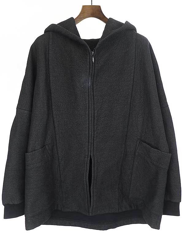 Edwina Horl エドウィナホール ジップアップフーデッドパーカー ブラック M メンズ