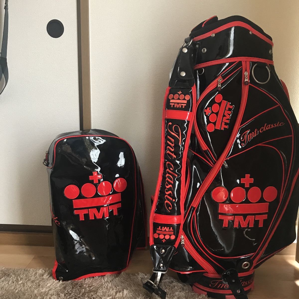 TMT classic ゴルフ キャディバッグ ブラック レッド 希少)TMT CLASSIC