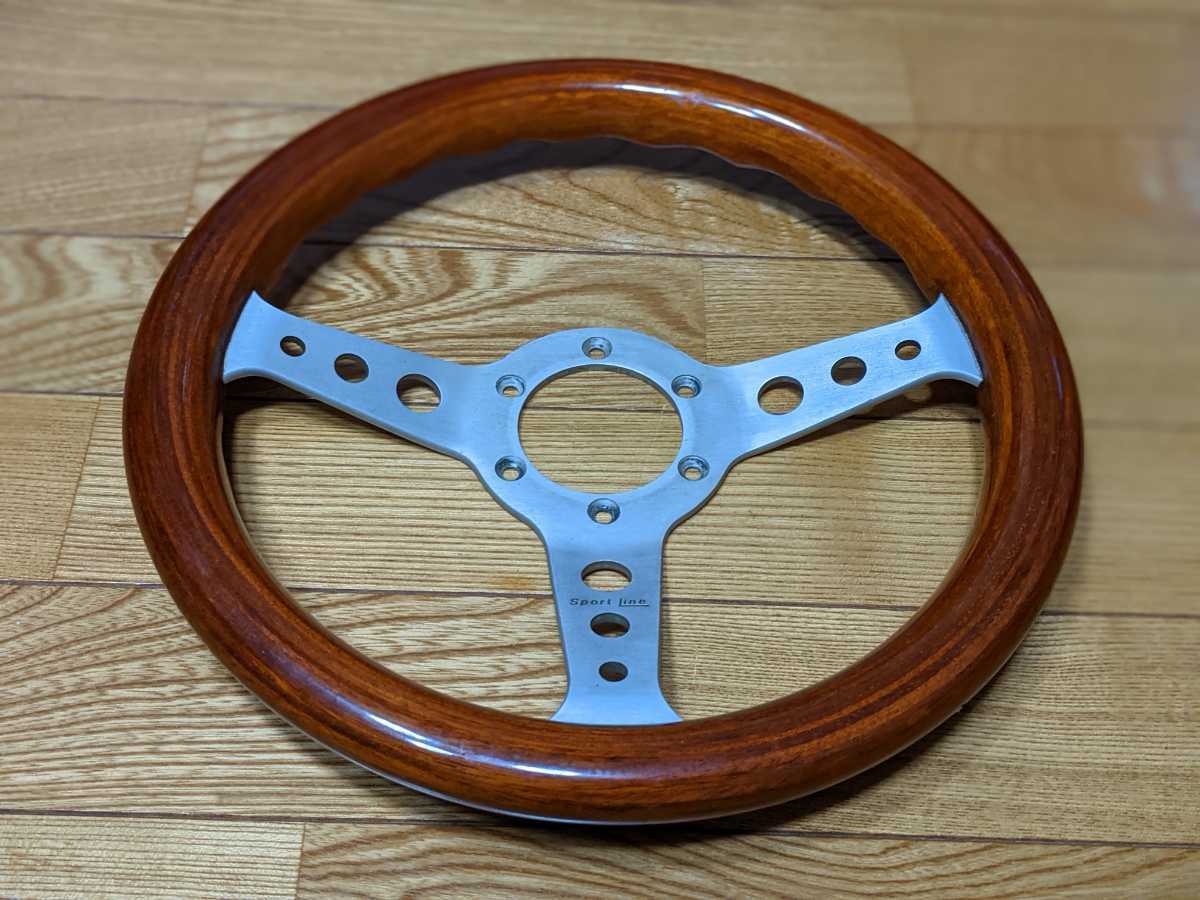 車 NISSAN Sport line ウッドステアリングITALY 約31cm