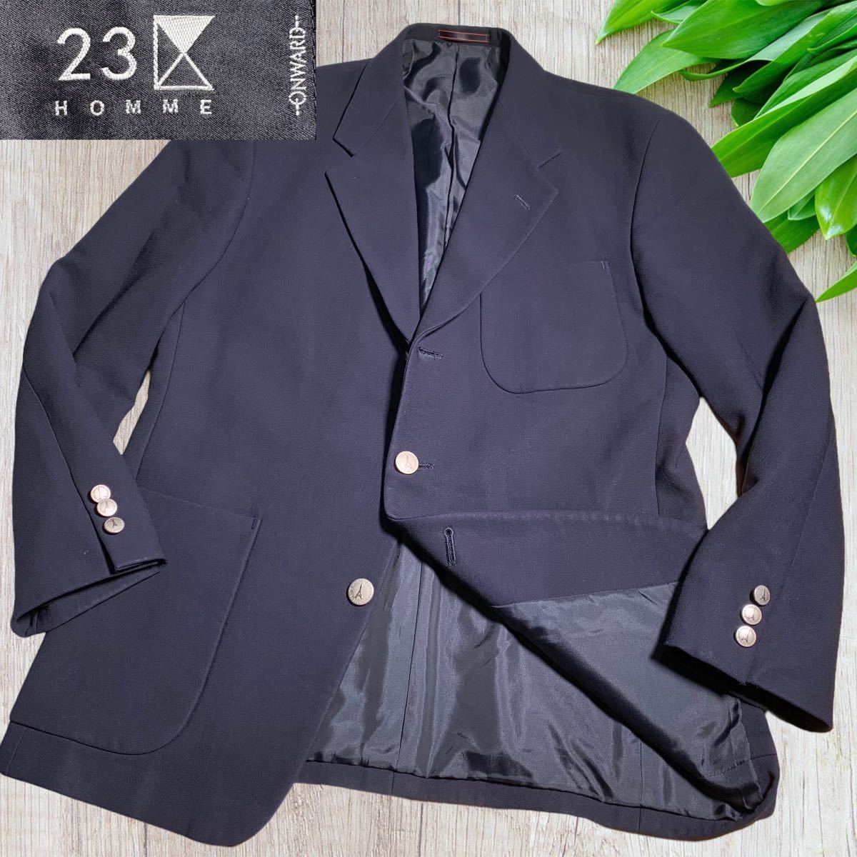 23区 HOMME メンズ 紺ブレ ブレザー ジャケット ネイビー ウール M 