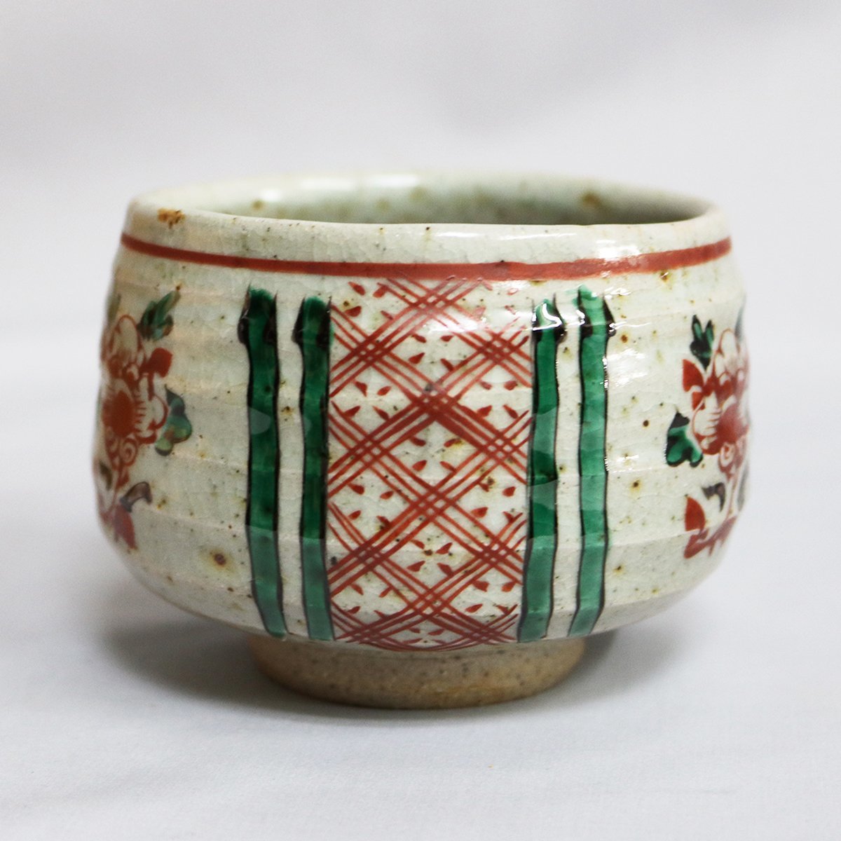 渋草焼】渋草柳三造 野立茶碗（赤絵野点碗）(焼締め、自然釉)｜売買