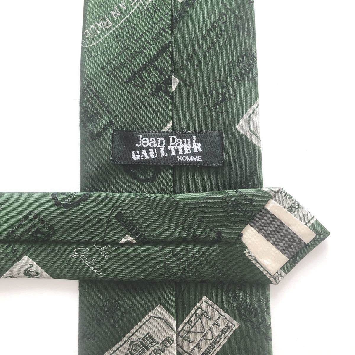 Jean Paul GAULTIER 美品 ネクタイ デザイン柄 ロゴ総柄 ネクタイ Paul