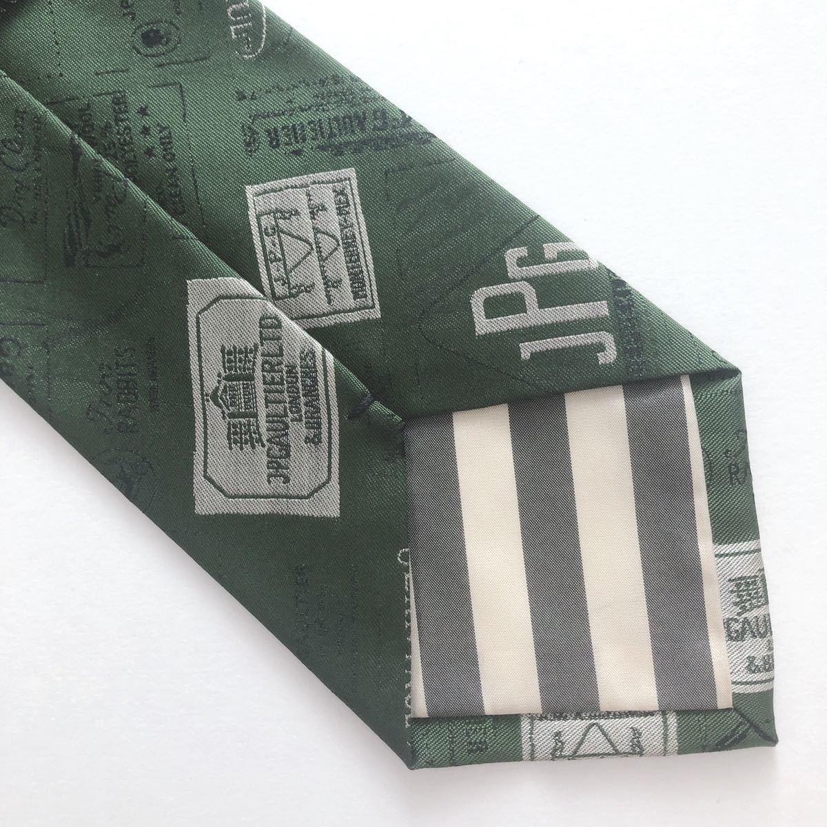 Jean Paul GAULTIER 美品 ネクタイ デザイン柄 ロゴ総柄 ネクタイ Paul