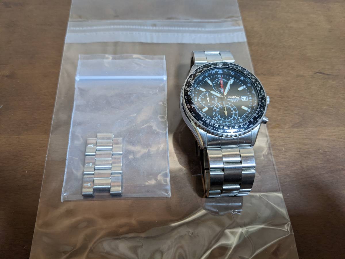セイコー SEIKO 7T92-0CF0 パイロットクロノグラフ デイト クオーツ 