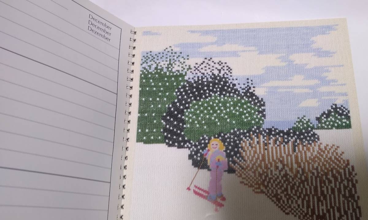 1991カレンダーフレメ刺繍 本 クロスステッチ 図案集 少女 風景 フレメ
