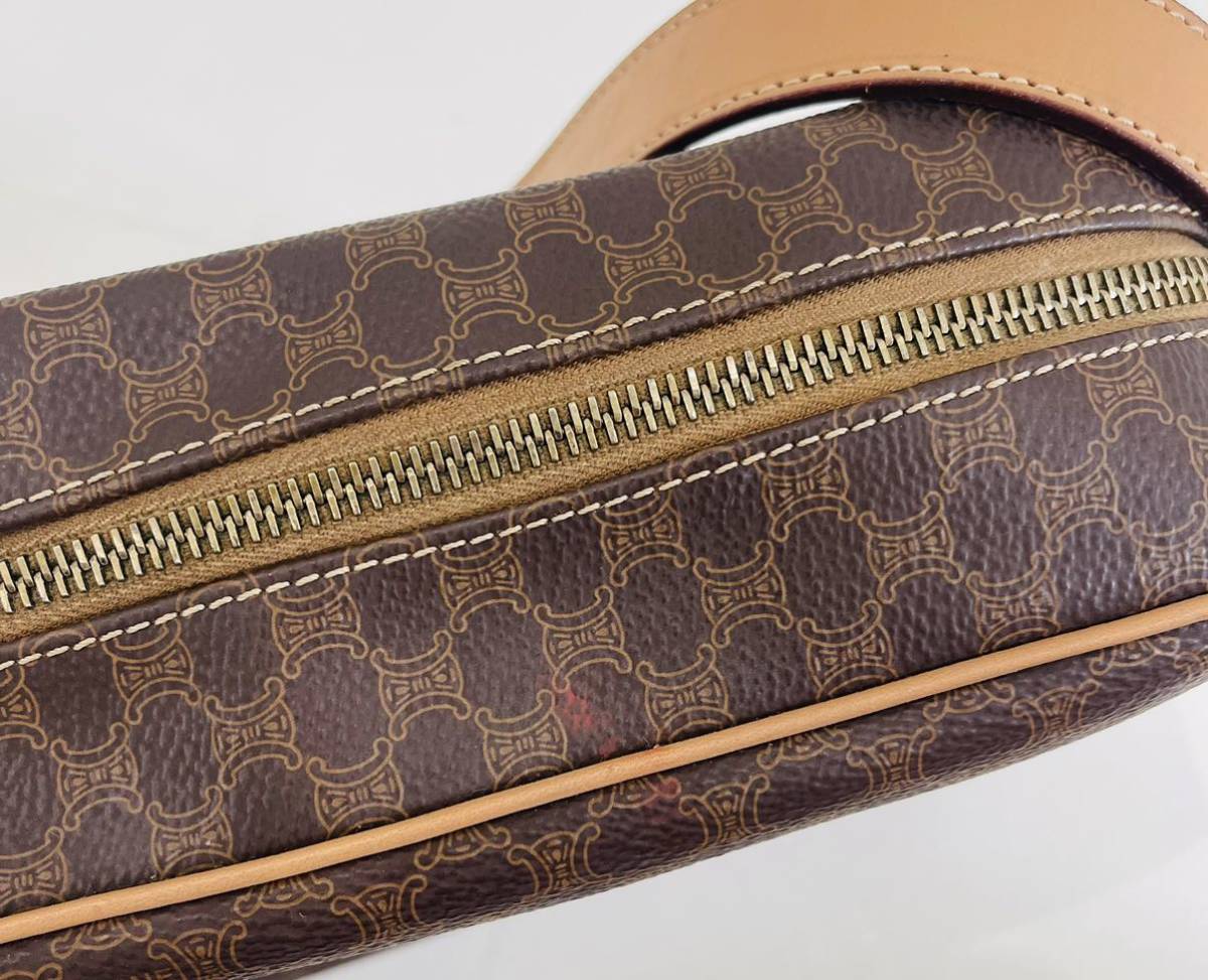 セリーヌ ショルダーバッグ 1円 CELINE ブラウン マカダム柄 M161 