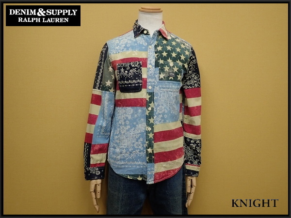 デニムアンドサプライ 星条旗×バンダナ柄 シャツ・XS△DENIM SUPPLY