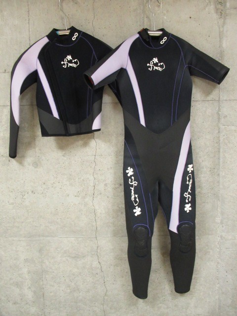 World Dive ワールドダイブ メンズ 2ピース シーガル ダイビング パープル 紫 着丈134 cm 厚み5㎜ 管理S0713A