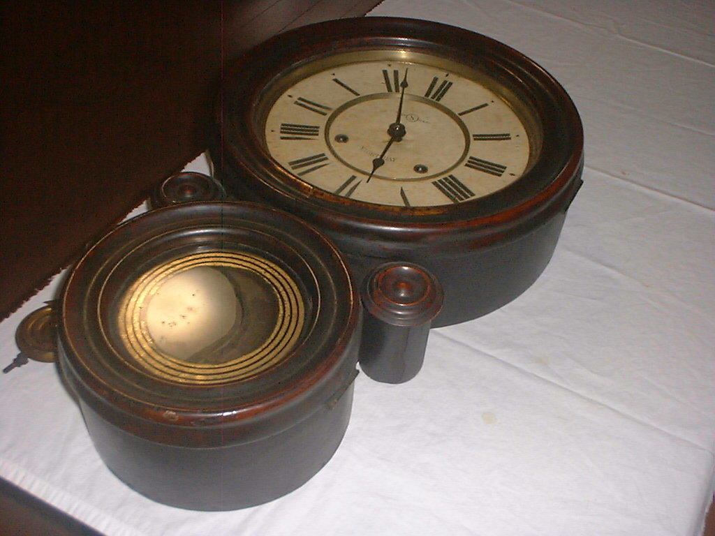 SEIKOSYA 精工舎、ダルマ 真鍮枠四つ玉アンティーク柱時計、明治大正