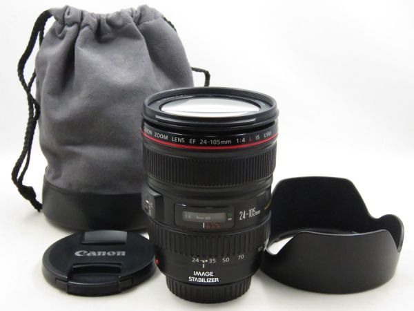 Canon キヤノン EF 24-105mm F4L IS USM新品フード付き 18580W5]☆新品級☆CANON EF 24-105mm F4 L IS USM フード・ポーチ付き