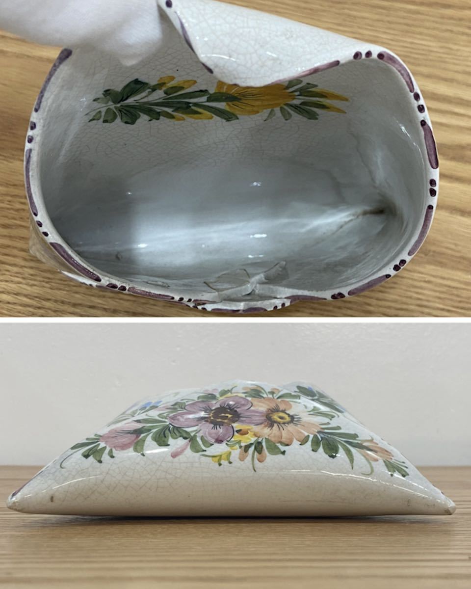 B2H317◇ カポディモンテ CAPODIMONTE mollica イタリア製 陶器 陶花 