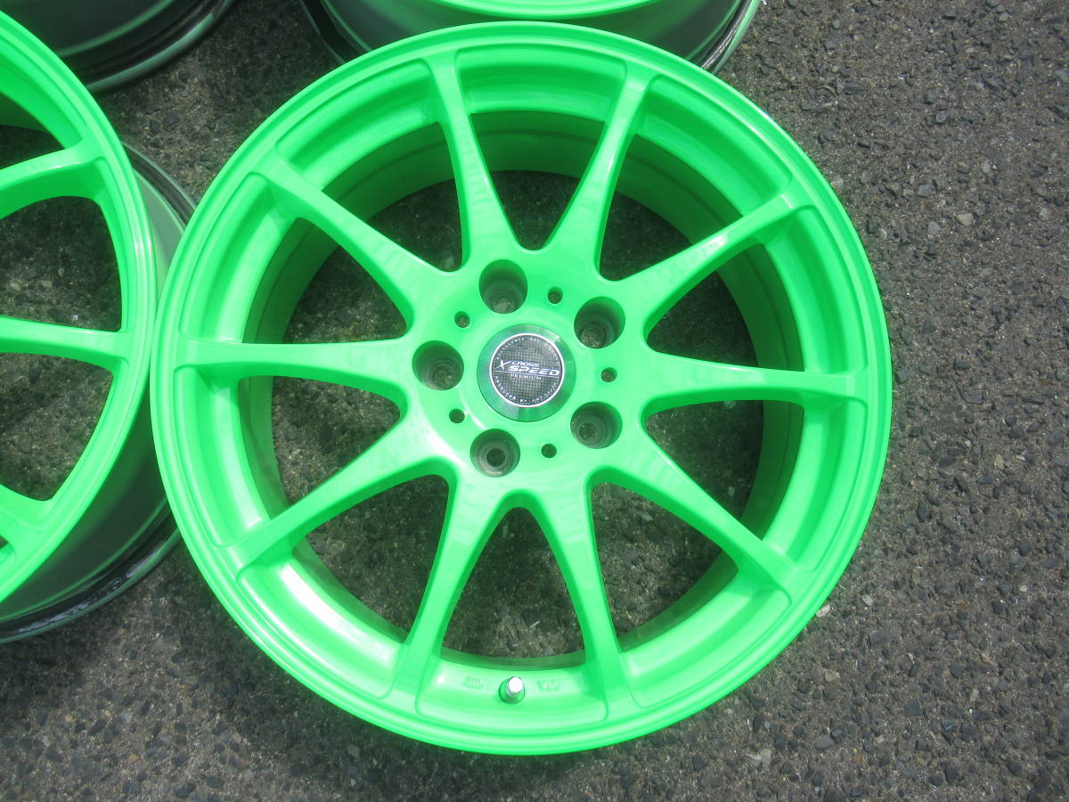 中古ホイール☆クロススピード 17インチ 蛍光グリーン 7J+38 中古ホイール☆クロススピード 17インチ 蛍光グリーン 7J+38