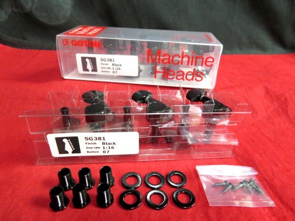 人気SALE，低価 セール/最安値 GOTOH／SG381-07-B-R6 国産高品質 高精度 ゴトー 糸巻き Leftyモデル 左利き/リバースヘッド 片側６連 BK/ブラック(ペグ)｜売買されたオークション情報、yahooの商品情報をアーカイブ パーツ
