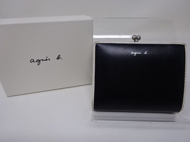 ◇agnes b. アニエスベー がま口 レザー 財布 レディース ウォレット 