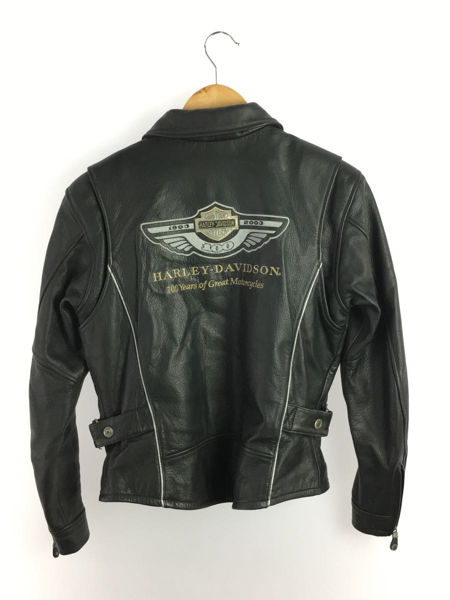 HARLEY DAVIDSON◇シングルライダースジャケット/S/レザー/BLK 【公式