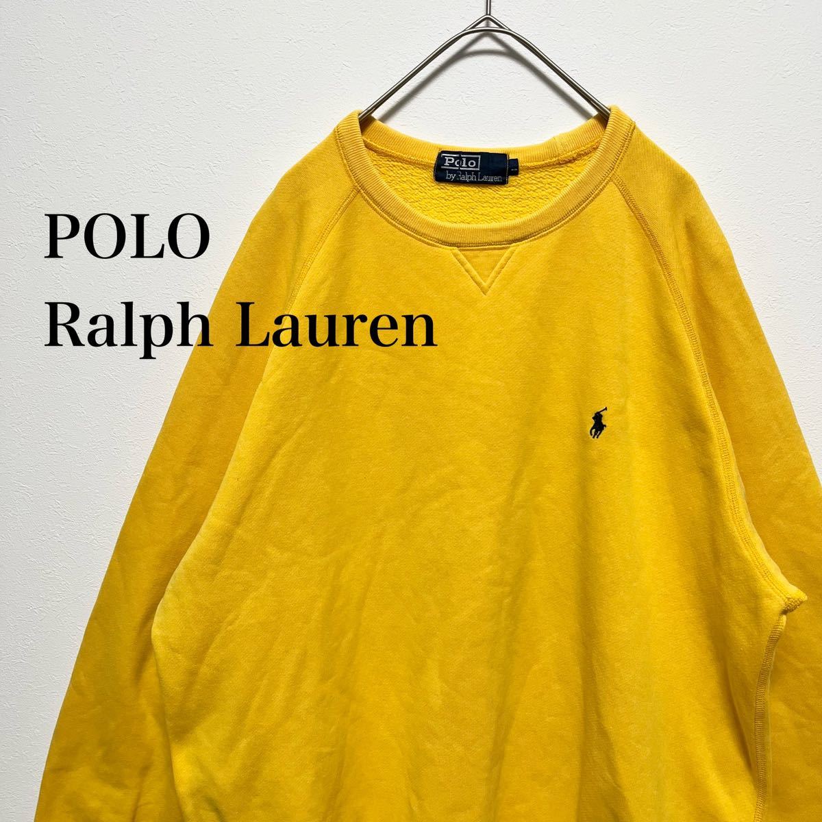 ラルフローレン　イエロー 刺繍ロゴ トレーナー ポロ ラルフローレン POLO Ralph Lauren スウェット トレーナー 刺繍