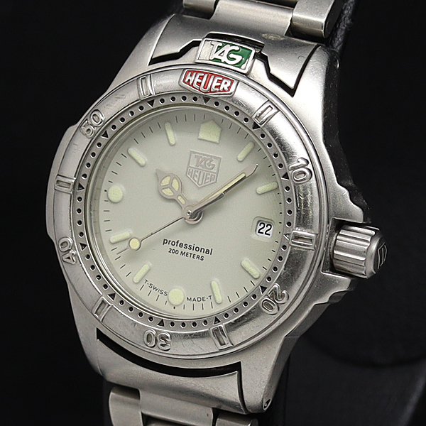 1円 正規 タグホイヤー プロフェッショナル200m 999.708K グレー文字盤  