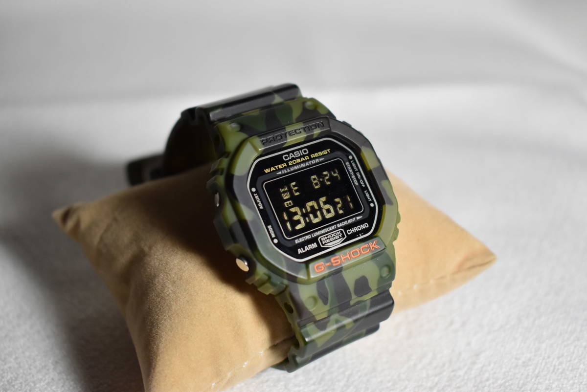 超美品 カシオ CASIO G-SHOCK DW-5600CF-3JF グリーン迷彩 (G-SHOCK 