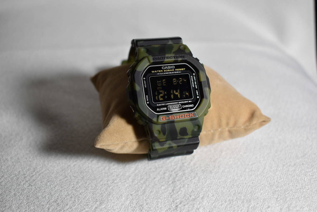 超美品 カシオ CASIO G-SHOCK DW-5600CF-3JF グリーン迷彩 (G-SHOCK 