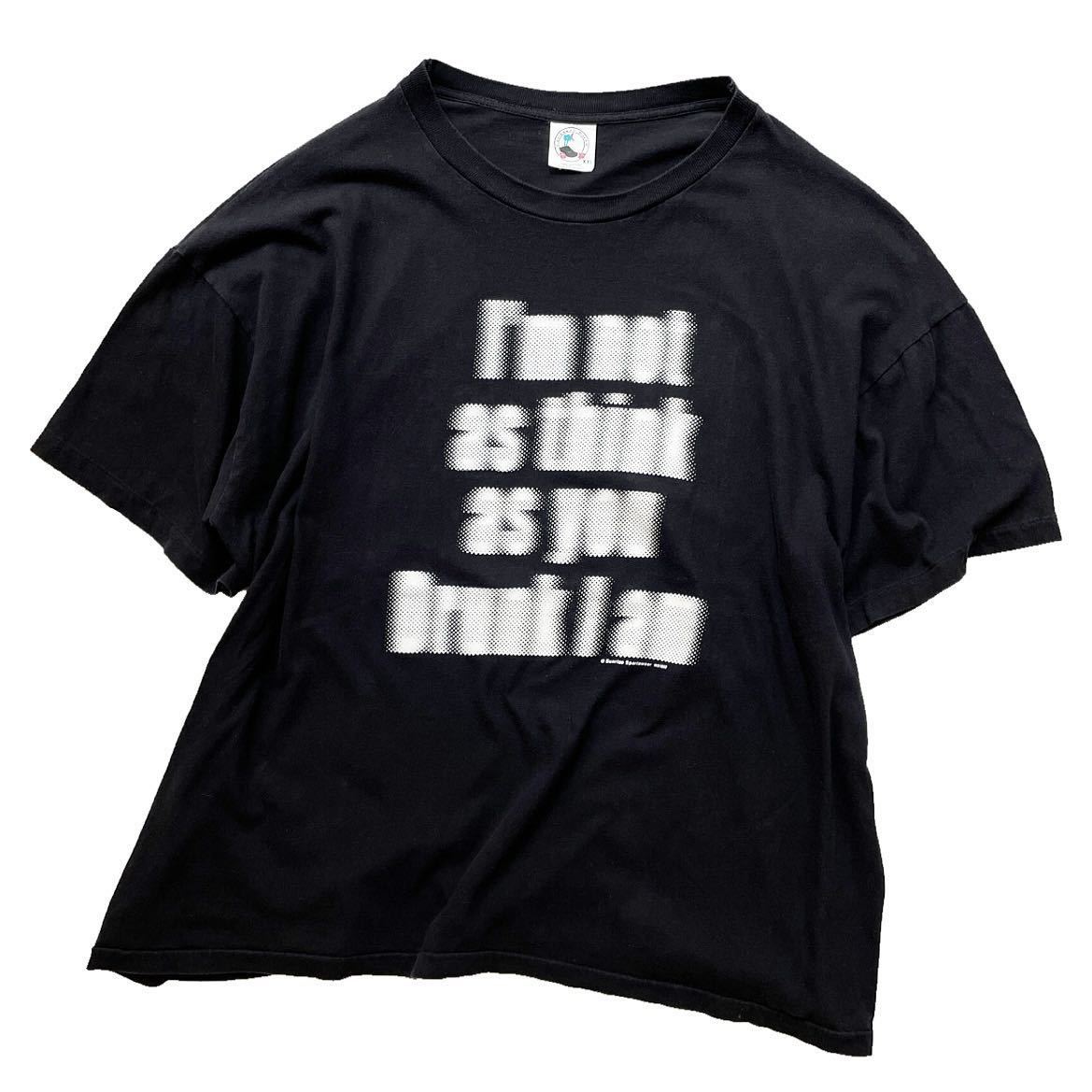 80s 90s モーションロゴ ビンテージ Tシャツ 黒 XXL ビックサイズ