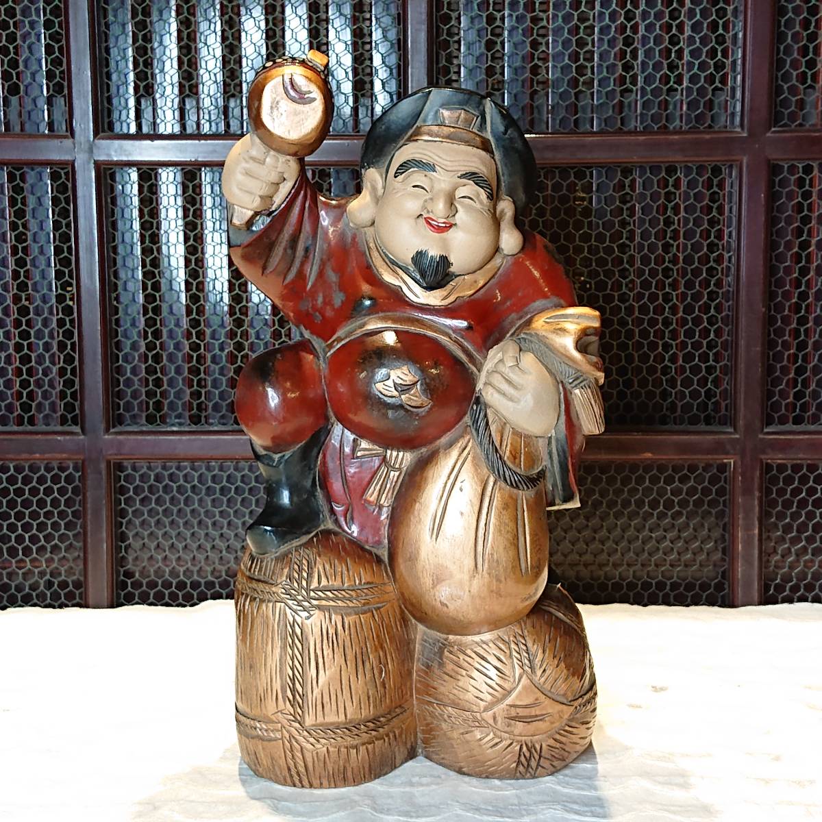 七福神 大黒天木像, 日本, 江戸時代 18世紀. （宗教 神道 仏教 密教