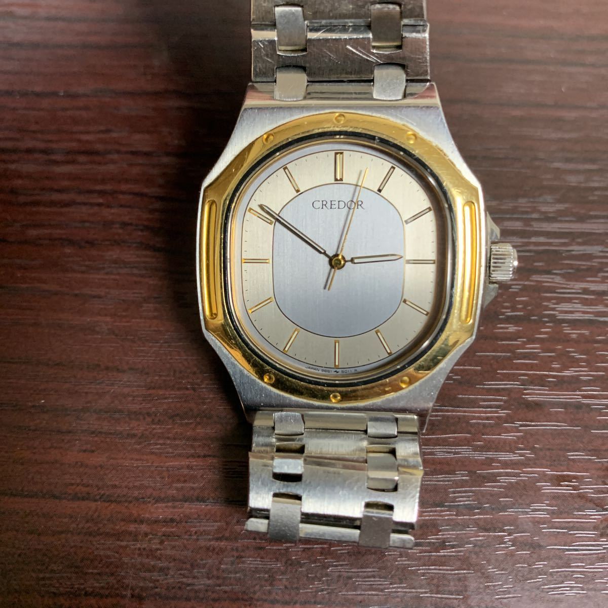 電池交換済SEIKO 腕時計 CREDOR 9661-5000 14K BEZEL セイコー クレドール