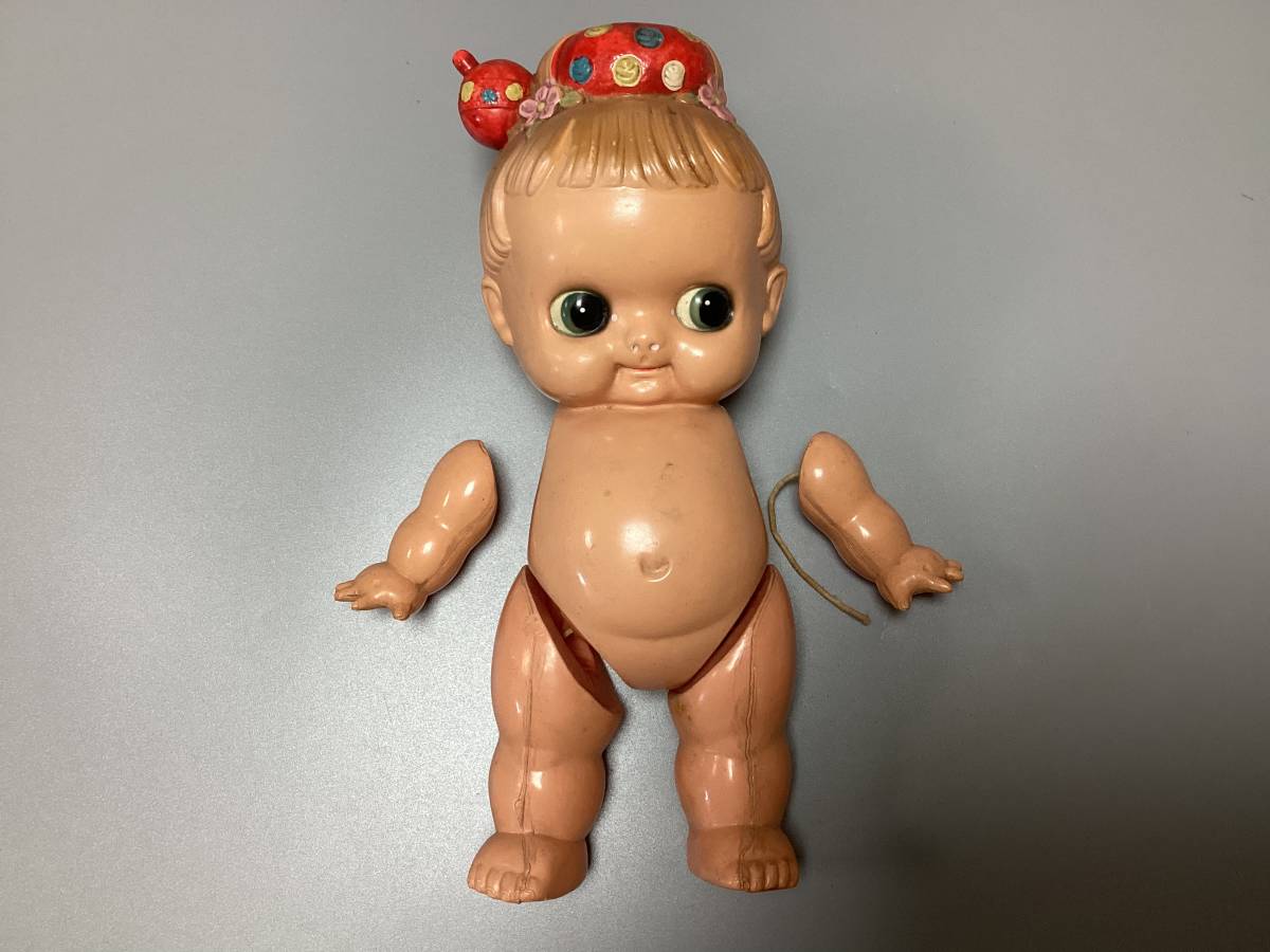 デコちゃん セルロイド お団子頭 全長約28・5センチ 両腕の糸が