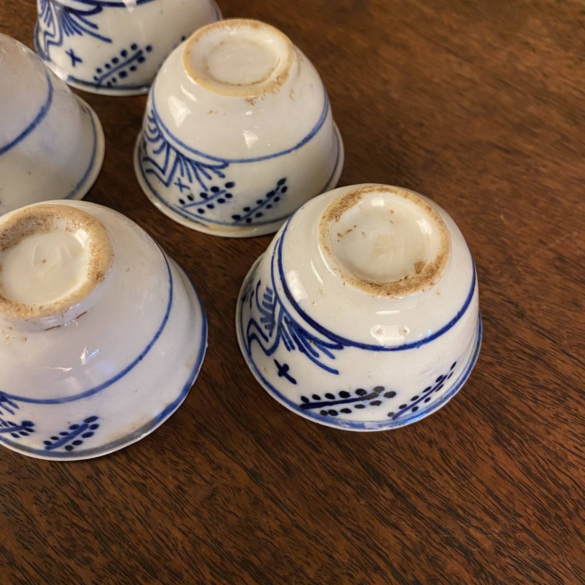 明 青花花紋杯5客 [サイズ]