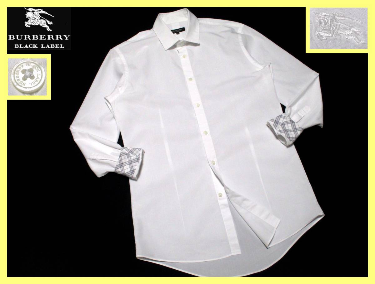  バーバリーブラックレーベル ホース刺繍 袖口裏ノバチェック柄 ポリエステル混紡 ホワイトシャツ サイズ 39 M 複数落札(トップス)｜売買されたオークション情報、yahooの商品情報をアーカイ 男性用